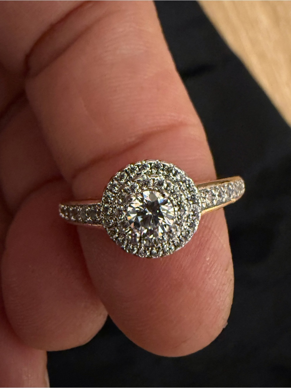 Diamond Halo Round Solitaire Ring in White Gold